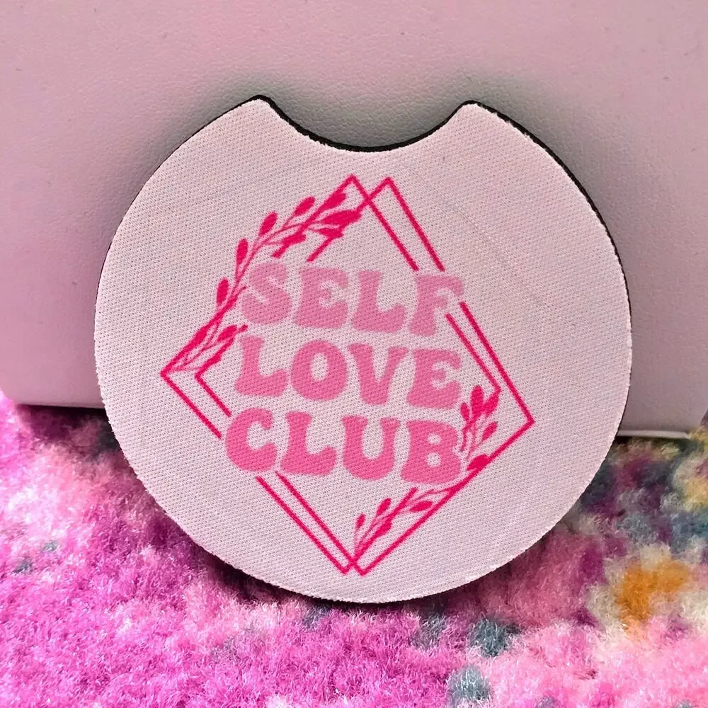 Sunflower Pink Circle Non Slip Handmade Kitchen Home Cup Car Accessories Coaster